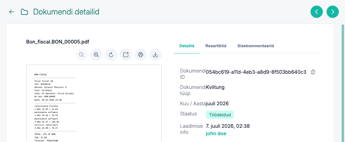 Quanty liides dokumentide ja haldustegevuste jaoks ühes süsteemis