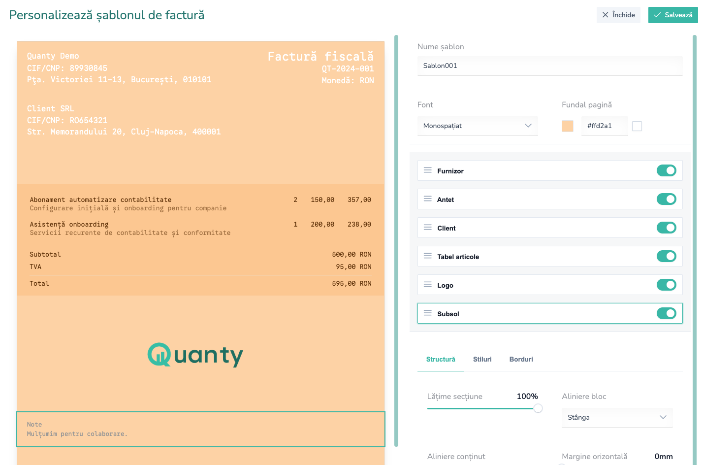 Quanty dokumentide kohandamise redaktor